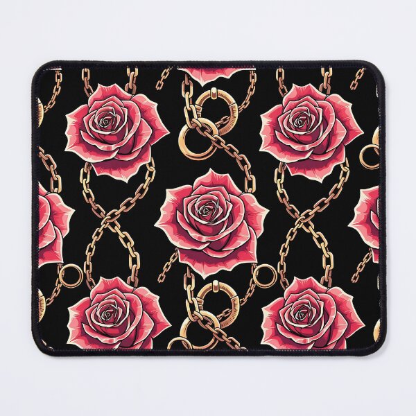 Item preview, Pink Roses Gold Chains Seamless Pattern Print - Baroque Floral Fashion Design designed and sold by ZhivanCrimson.