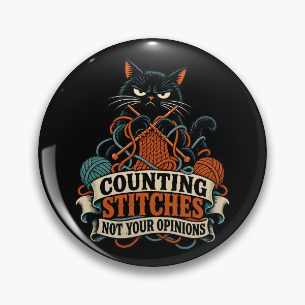 Item preview, Counting Stitches Not Your Opinions Funny Knitting Cat designed and sold by Text2tee.