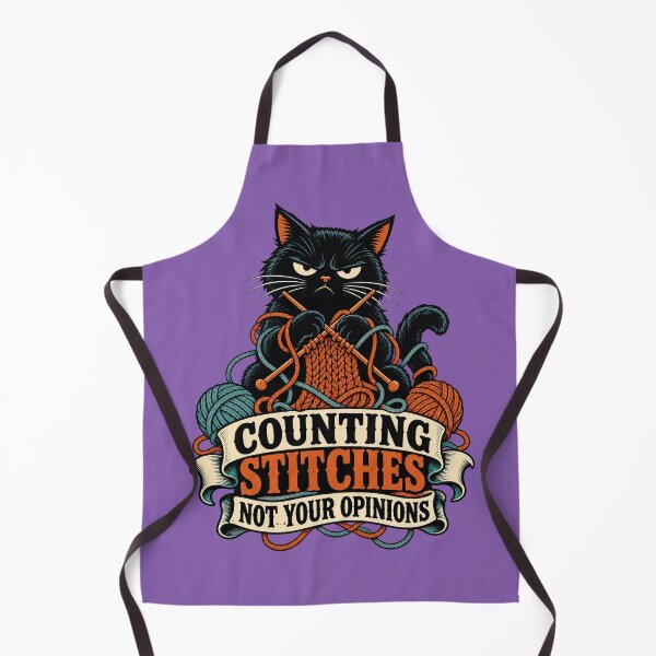 Item preview, Counting Stitches Not Your Opinions Funny Knitting Cat designed and sold by Text2tee.