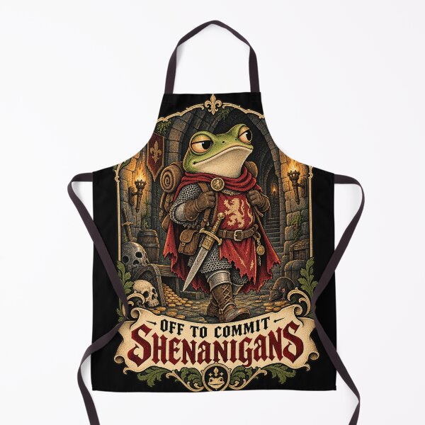 Item preview, Off to Commit Shenanigans – Medieval Adventure Frog Warrior designed and sold by will freed18.