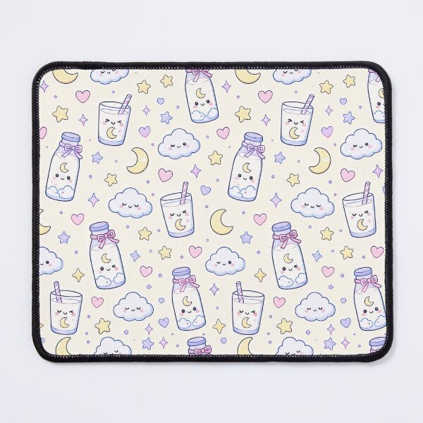 Item preview, Kawaii Moon Milk Pattern designed and sold by Soft Berry Studio.