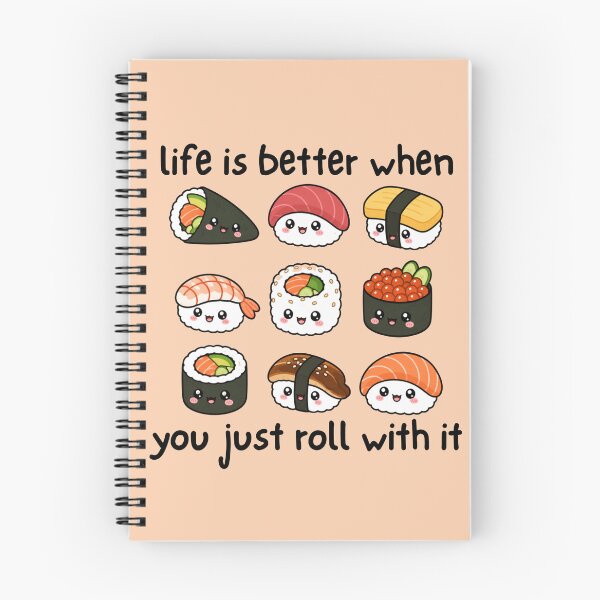 Item preview, Sushi roll quote | life inspirational | just roll with it designed and sold by lotsofniches.