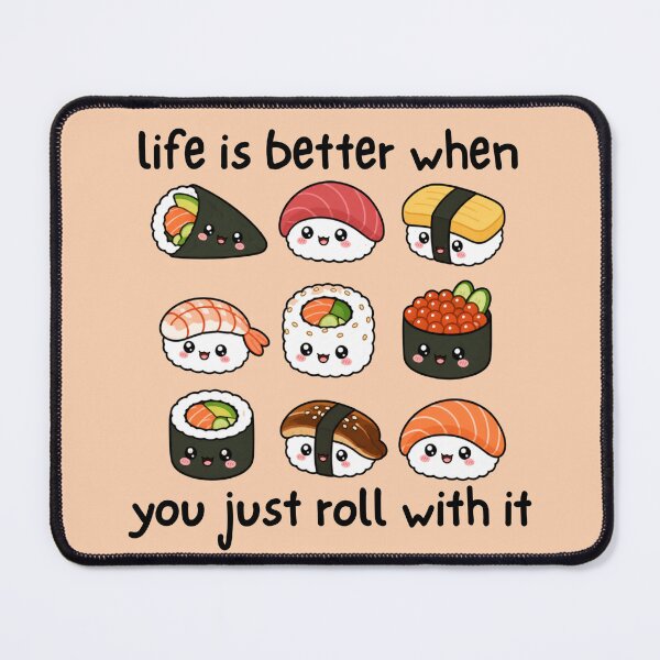 Item preview, Sushi roll quote | life inspirational | just roll with it designed and sold by lotsofniches.