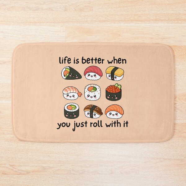 Item preview, Sushi roll quote | life inspirational | just roll with it designed and sold by lotsofniches.