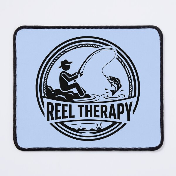 Item preview, Reel Therapy - Fisherman Catching Fish Emblem designed and sold by ThreadRiotTees.