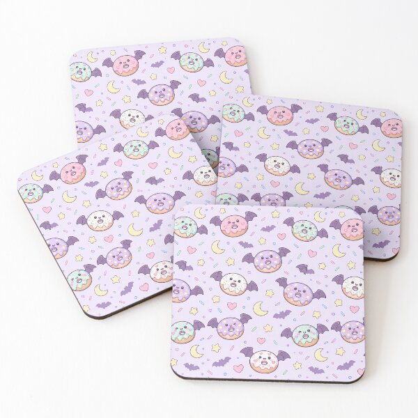 Item preview, Kawaii Bat Donut Pattern designed and sold by Soft Berry Studio.