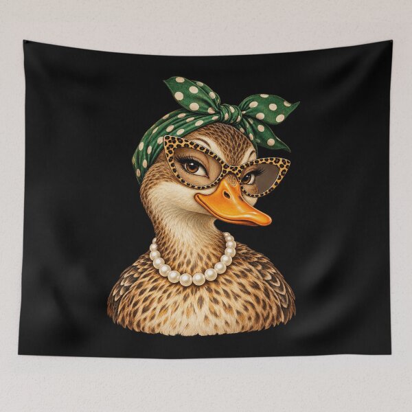 Item preview, Glam Mallard Duck Wearing Polka Dots Bandana, Hunting Season designed and sold by will freed18.