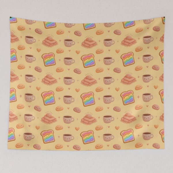 Item preview, Cozy Kawaii Rainbow Toast Coffee Seamless Pattern - Cute Breakfast Pride Print designed and sold by ZhivanCrimson.