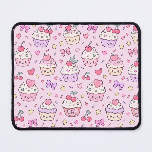 Item preview, Kawaii Heart Cupcake Pattern designed and sold by Soft Berry Studio.
