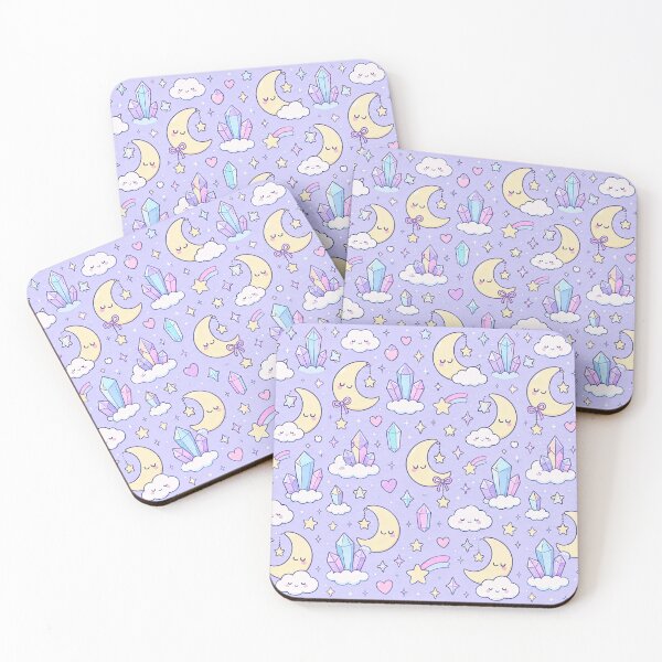 Item preview, Kawaii Crystal Moon Pattern designed and sold by Soft Berry Studio.