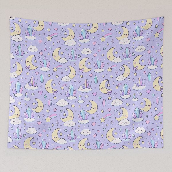 Item preview, Kawaii Crystal Moon Pattern designed and sold by Soft Berry Studio.
