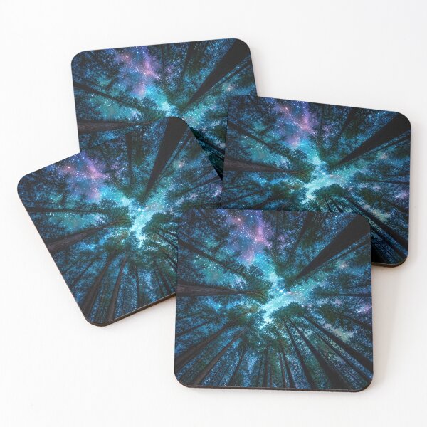 Item preview, Cosmic Forest – Milky Way Through Towering Trees | Mystical Night Sky Artwork designed and sold by IRON SIREN.
