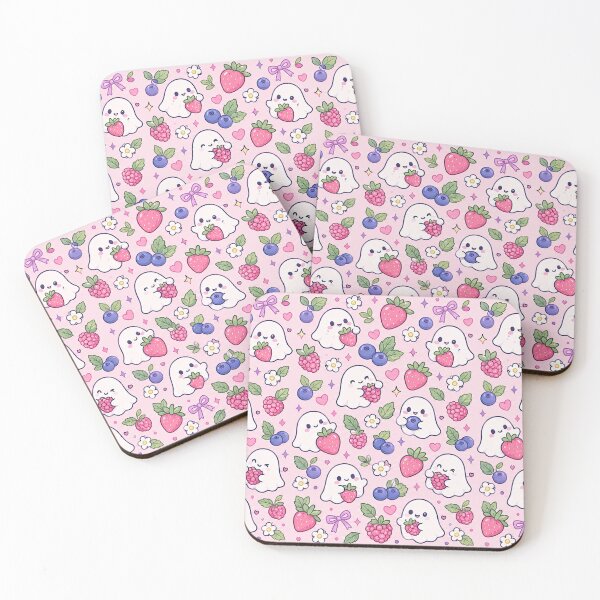 Item preview, Kawaii Ghost Berry Pattern designed and sold by Soft Berry Studio.