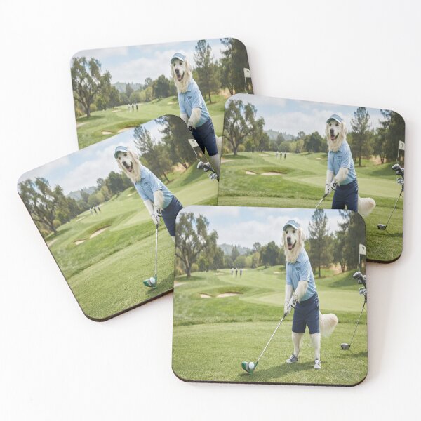 Item preview, Funny Golden Retriever Ready to Putt on Golf Course designed and sold by AfresStudio.