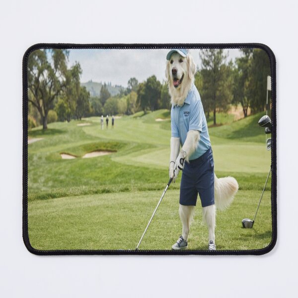 Item preview, Funny Golden Retriever Ready to Putt on Golf Course designed and sold by AfresStudio.