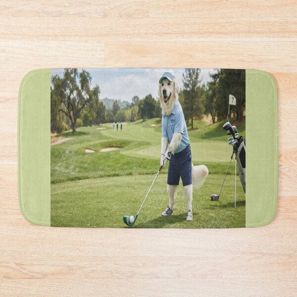 Item preview, Funny Golden Retriever Ready to Putt on Golf Course designed and sold by AfresStudio.