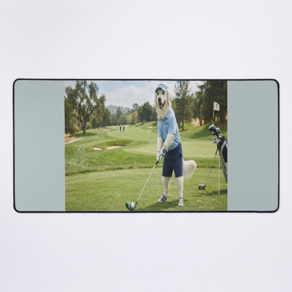 Item preview, Funny Golden Retriever Ready to Putt on Golf Course designed and sold by AfresStudio.