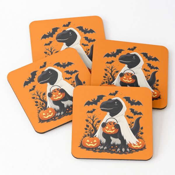 Item preview, Trick or Treat T-Rex Ghost  Cute Halloween Dinosaur designed and sold by KaurisDigital.