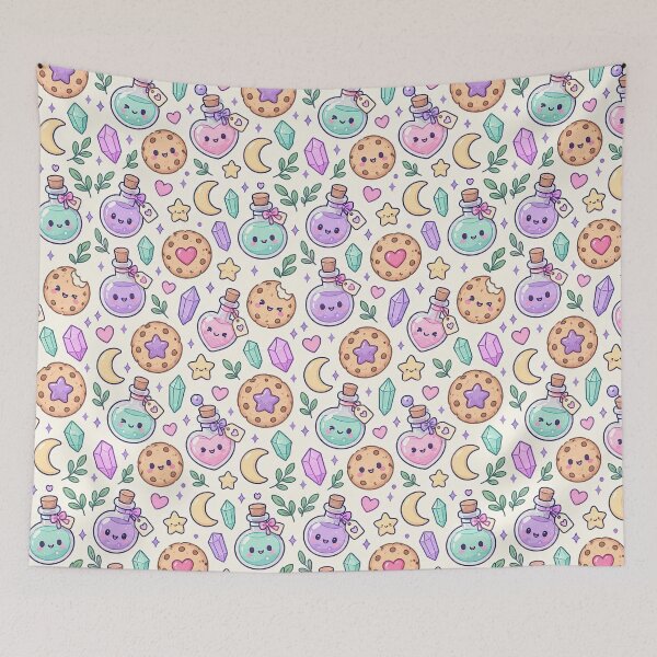 Item preview, Kawaii Potion Cookie Pattern designed and sold by Soft Berry Studio.