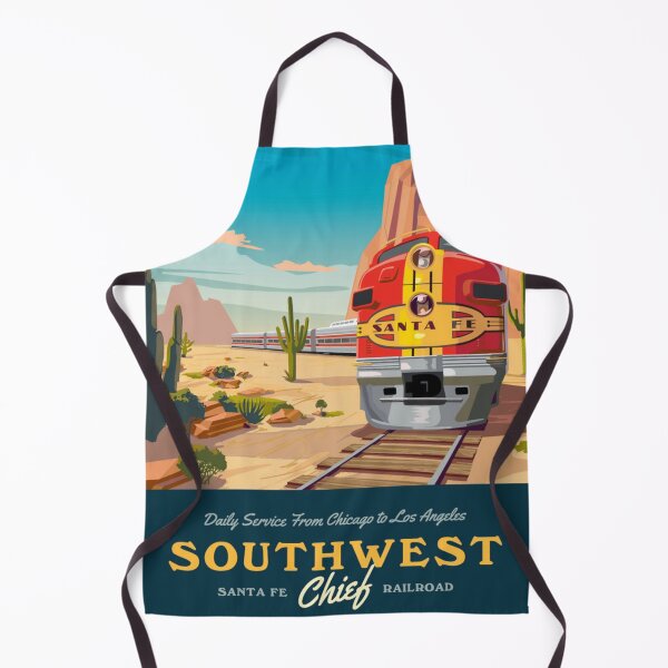 Item preview, Southwest Chief Railroad Santa Fe Steam Engine Train Design Art Print Poster Wall Tee Vest  designed and sold by Cool Robot Bro..