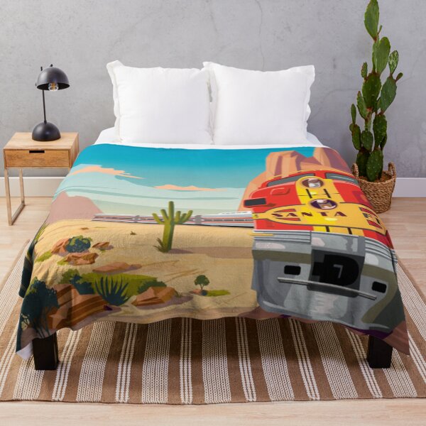 Item preview, Southwest Chief Railroad Santa Fe Steam Engine Train Design Art Print Poster Wall Tee Vest designed and sold by Cool Robot Bro..