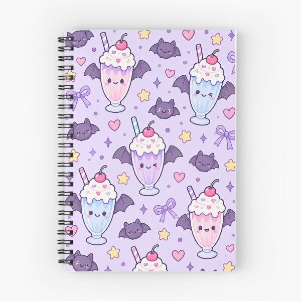 Item preview, Kawaii Bat Milkshake Pattern designed and sold by Soft Berry Studio.