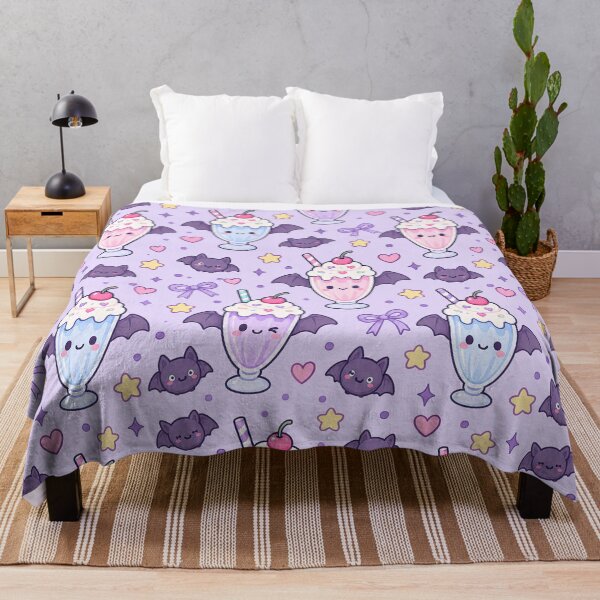 Item preview, Kawaii Bat Milkshake Pattern designed and sold by Soft Berry Studio.