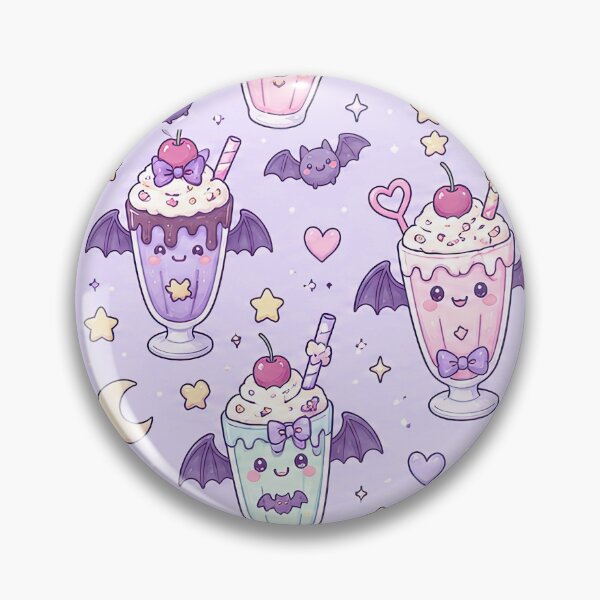 Item preview, Kawaii Bat Milkshake Pattern designed and sold by Soft Berry Studio.