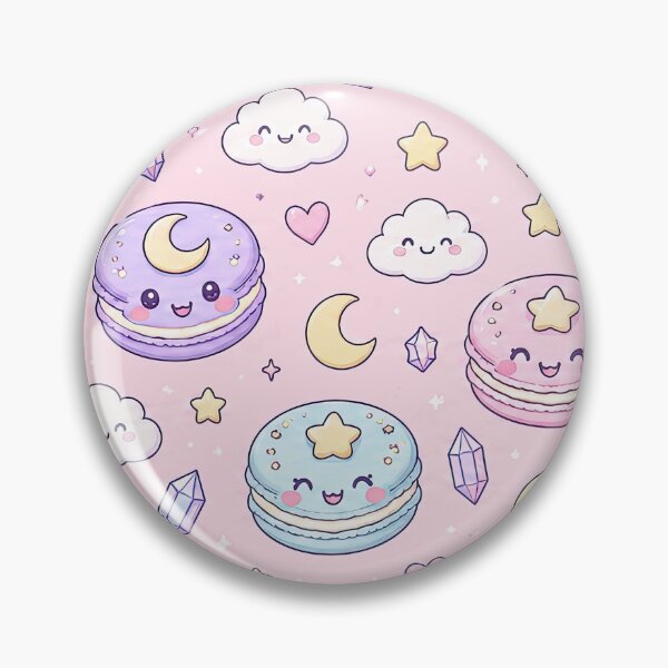 Item preview, Kawaii Moon Macaron Pattern designed and sold by Soft Berry Studio.
