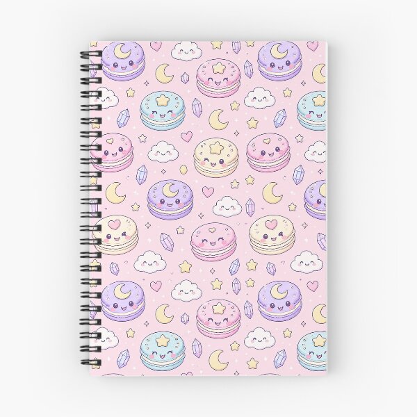 Item preview, Kawaii Moon Macaron Pattern designed and sold by Soft Berry Studio.