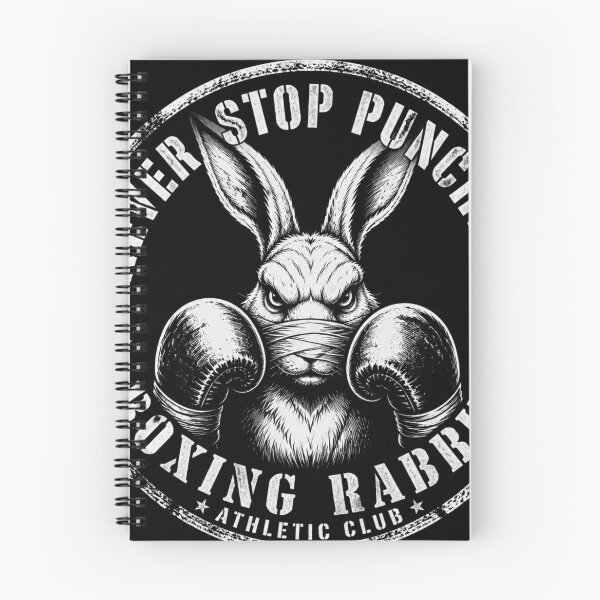 Item preview, Never Stop Punching Grunge Boxing Rabbit Fitness Gym Logo designed and sold by Martial-Art-23.