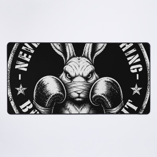 Item preview, Never Stop Punching Grunge Boxing Rabbit Fitness Gym Logo designed and sold by Martial-Art-23.