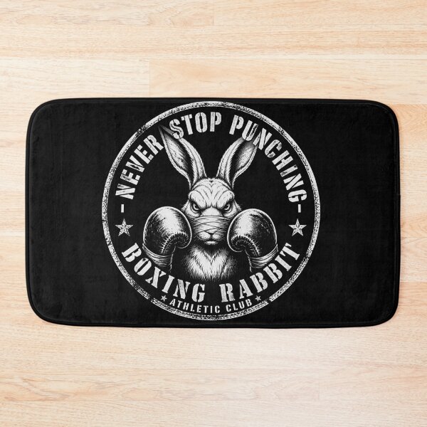 Item preview, Never Stop Punching Grunge Boxing Rabbit Fitness Gym Logo designed and sold by Martial-Art-23.