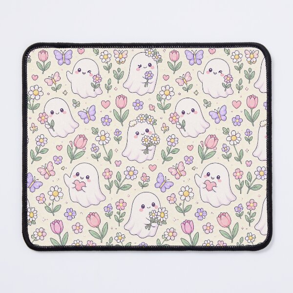 Item preview, Kawaii Ghost Flower Pattern designed and sold by Soft Berry Studio.