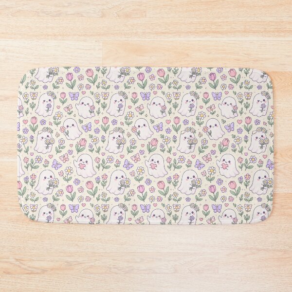 Item preview, Kawaii Ghost Flower Pattern designed and sold by Soft Berry Studio.