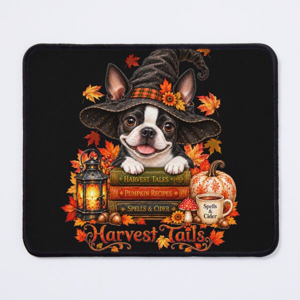 Item preview, Witchy Boston Terrier Halloween Autumn Harvest designed and sold by Cute & Sassy Custom Gifting Boutiques.