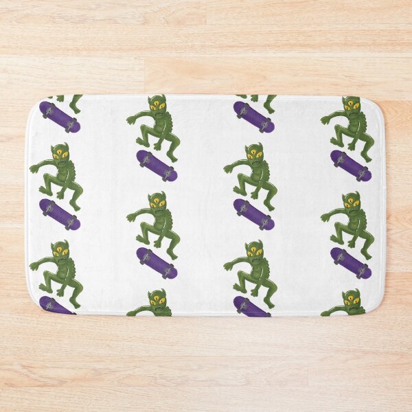 Item preview, Three Eyed Green Alien Skateboarding Ollie Graphic designed and sold by BitDoodle.