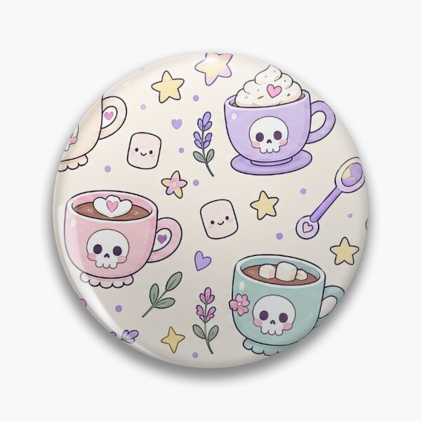 Item preview, Kawaii Skull Cup Pattern designed and sold by Soft Berry Studio.