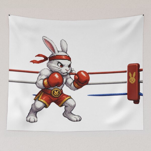 Item preview, Pixel Art Boxing Rabbit 8-Bit Arcade Video Game Fighter designed and sold by Martial-Art-23.