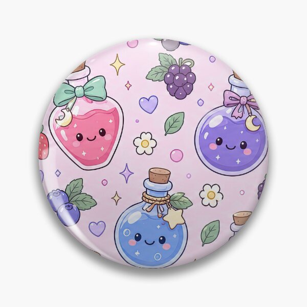 Item preview, Kawaii Magic Berry Potion Pattern designed and sold by Soft Berry Studio.