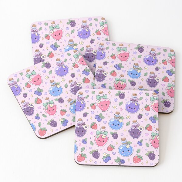 Item preview, Kawaii Magic Berry Potion Pattern designed and sold by Soft Berry Studio.