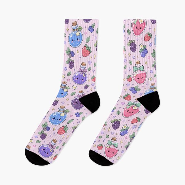Item preview, Kawaii Magic Berry Potion Pattern designed and sold by Soft Berry Studio.