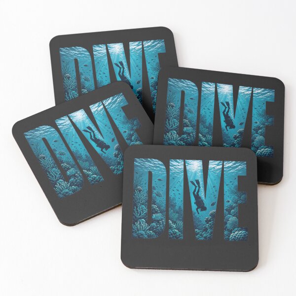 Item preview, Dive Underwater Scene Typography Design designed and sold by MOCH- ART.
