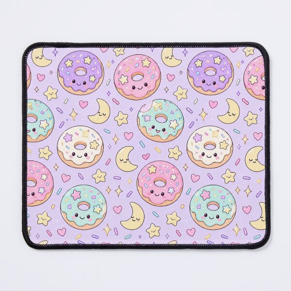 Item preview, Kawaii Star Donut Pattern designed and sold by Soft Berry Studio.