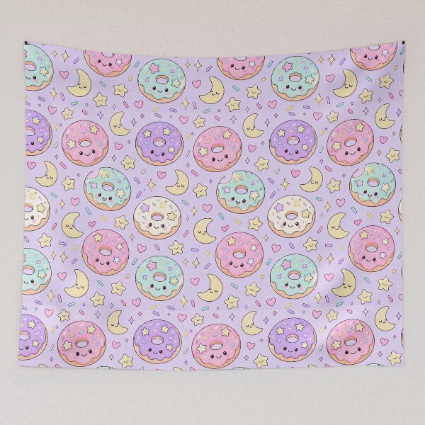 Item preview, Kawaii Star Donut Pattern designed and sold by Soft Berry Studio.