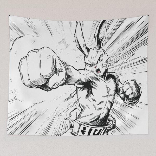 Item preview, Manga Boxing Rabbit Dynamic Action Anime Fighter Art designed and sold by Martial-Art-23.