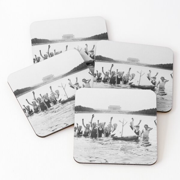 Item preview, The boys of summer, 1926 reflecting pool, Lincoln Memorial funny vintage black and white photograph designed and sold by Astrid Arkhangelsky.