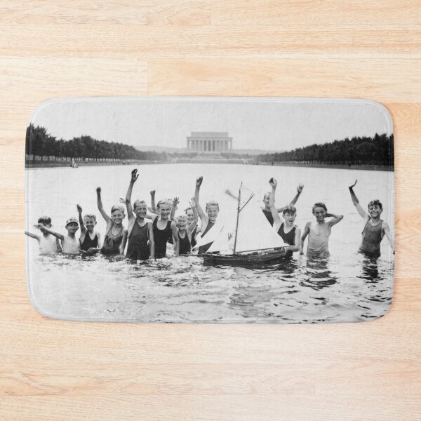 Item preview, The boys of summer, 1926 reflecting pool, Lincoln Memorial funny vintage black and white photograph designed and sold by Astrid Arkhangelsky.