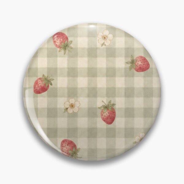 Item preview, Green and White Gingham with Strawberries and Daisies a Spring Design designed and sold by Good4Vibez.