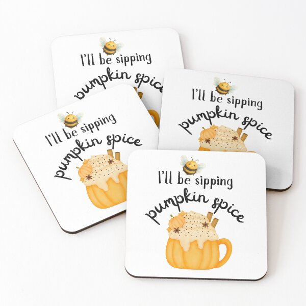 Item preview, I'll Bee Sipping Pumpkin Spice Cute Fall Latte | Dark Ink Edition designed and sold by SunandShade.